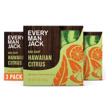 Sabonete em barra Every Man Jack Cold Processed Hawaiian Citrus, pacote com 3