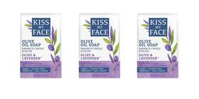 Sabonete em barra Kiss My Face, azeite de oliva puro e lavanda, 240 ml, pacote com 3