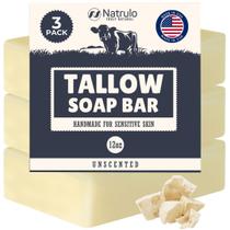 Sabonete em barra Natrulo Beef Tallow, totalmente natural, sem perfume, 100g