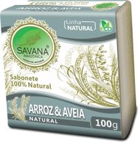 Sabonete em barra natural arroz e aveia uso facial e corporal 100% natural savana amazônica