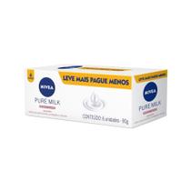 Sabonete em Barra Nivea Pure Milk Sensitive Promo 6 Unidades 90g