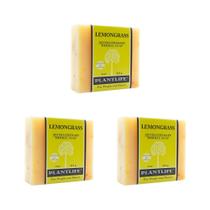 Sabonete em barra Plantlife Lemongrass, pacote com 3 unidades, 120 ml, hidratante Sabonete em barra Plantlife Lemongrass, pacote com 3 unidades, 120 ml, hidratante