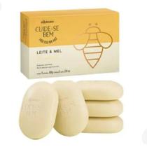 Sabonete em Barra Quinteto Cuide-se Bem Leite e Mel, 5 unidades de 80g cada