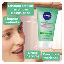 Sabonete em gel facial com algas marinhas - Pele Mista a Oleosa - Controle do Brilho - 145g - Nivea - 01 item