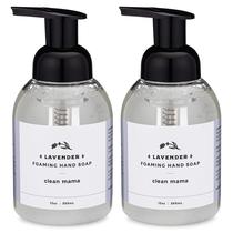 Sabonete espumante para mãos CLEAN MAMA, derivado de plantas, 360 ml de lavanda, pacote com 2 unidades