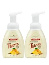 Sabonete espumante para mãos Young Living Thieves, 8 fl oz, pacote com 2 Óleos essenciais Limpeza suave, aroma refrescante, hidratantes poderosos para pele seca, higiene das mãos, antibacteriano