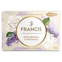 SABONETE FRANCIS TRADICIONAL ROSA BRACA E PATCHOULI 90g BRANCO