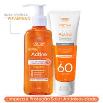 Sabonete Gel de Limpeza Facial 140g Antiacne + Filtro Solar FPS 60 Sem Cor Antioleosidade Actine Darrow