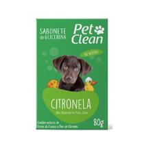 Sabonete Glicerina Pet Clean Citronela Para Cães E Gatos 80g