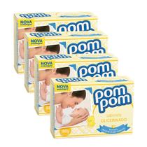 Sabonete Infantil Pom Pom Glicerina 80g Kit com quatro unidades