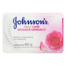Sabonete Johnsons Daily Care rosas e sândalo, barra, 80g