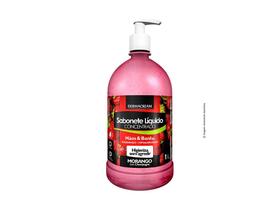 Sabonete Líquido Concentrado para Mãos e Banho com Fragrância de Morango e Champanhe - Dermacream - 1 Litro