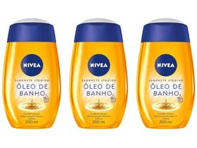 Sabonete Líquido Corporal Nivea Óleo de Banho - 200ml 3 Unidades