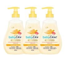 Sabonete Líquido Dove Baby Hidratação Glicerinada da Cabeça aos Pés 400ml Kit com três unidades