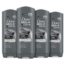 Sabonete líquido DOVE MEN + CARE Elements Charcoal + Clay 530 ml, pacote com 4