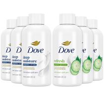 Sabonete líquido Dove Travel Size Variety, pacote com 6 unidades, 90 ml de pepino e chá