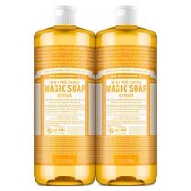 Sabonete líquido Dr. Bronner's Magic Soap-Pure-Castile 960 ml, pacote com 2 unidades
