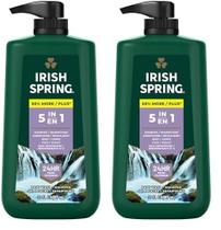 Sabonete líquido Irish Spring 5 em 1 para homens 900 ml (pacote com 2) Sabonete líquido Irish Spring 5 em 1 para homens 900 ml (pacote com 2)