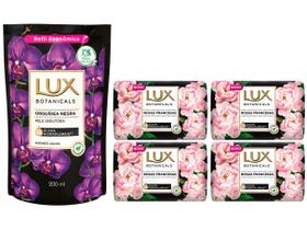 Sabonete Líquido Lux Botanicals Orquídea Negra - 200ml + Sabonete Rosas Francesas 85g 4 Unidades