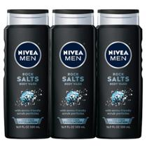 Sabonete líquido masculino Nivea Deep Clean Rock Salts 500 ml, pacote com 3 Sabonete líquido masculino Nivea Deep Clean Rock Salts 500 ml, pacote com 3