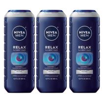 Sabonete líquido NIVEA Men Relax 3 em 1, lavanda, sândalo, 500 ml x 3