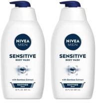 Sabonete líquido Nivea Men Sensitive com extrato de bambu 900 ml (pacote com 2)