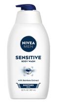 Sabonete líquido Nivea Men Sensitive com frasco de 900 ml de extrato de bambu Sabonete líquido Nivea Men Sensitive com frasco de 900 ml de extrato de bambu