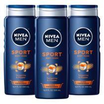 Sabonete líquido Nivea Men Sport com minerais revitalizantes, 500 ml, pacote com 3 Sabonete líquido Nivea Men Sport com minerais revitalizantes, 500 ml, pacote com 3