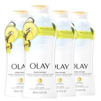 Sabonete líquido Olay Fresh Outlast Rejuvenescedor de abacaxi e coco 650 ml x 4 Sabonete líquido Olay Fresh Outlast Rejuvenescedor de abacaxi e coco 650 ml x 4