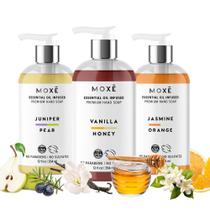 Sabonete Líquido para Mãos MOXĒ Kit com 3 Óleos Orgânicos Jasmim, Baunilha e Pera Sabonete Líquido para Mãos MOXĒ Kit com 3 Óleos Orgânicos Jasmim, Baunilha e Pera