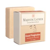 Sabonete Majestic Sather para purificação facial com leite e colágeno Sabonete Majestic Sather para purificação facial com leite e colágeno