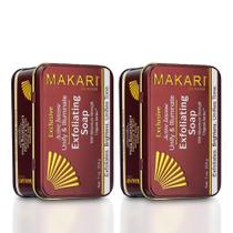 Sabonete MAKARI Exclusive Active Intense Exfoliating 200mL, pacote com 2