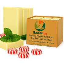 Sabonete Marvelouskin Peppermint Tallow em barra calmante, pacote com 3 unidades