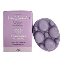 Sabonete Massageador em Barra Flor de Lótus e Algodão Todo Cuidado Mais Abelha Rainha 90g REF 3821