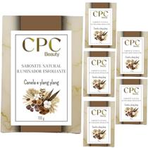 Sabonete Natural Iluminador e Esfoliante de Canela e Ylang Ylang CPC Beauty Kit com 6 unidades