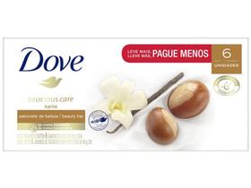 Sabonete Neutro Dove Delicious Care - Karité e Baunilha 90g 6 Unidades