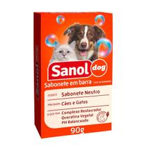Sabonete Neutro Sanol Dog para Cães e Gatos - Sanol (90 g) - Sanol - Total Química