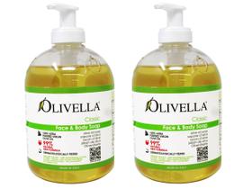 Sabonete Olivella Face & Body 500ml (pacote de 2) Sabonetes de banho Sabonete Olivella Face & Body 500ml (pacote de 2) Sabonetes de banho
