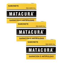 Sabonete para Cães Matacura Sarnicida e Antipulgas 80gr 3un