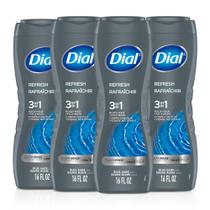 Sabonete para corpo, cabelo e rosto com mostrador masculino Refresh Blue Sage 480 ml x 4 Sabonete para corpo, cabelo e rosto com mostrador masculino Refresh Blue Sage 480 ml x 4