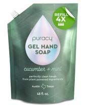Sabonete para mãos Puracy Organic Hidratante Gel Hidratante Recarga de 1,42 L