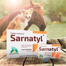 Sabonete Veterinário Sarnatyl 100g Antipulgas Antissarna para Cães Gatos e Animais de Grande Porte