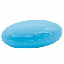 Saboneteira Azul Infantil Com Tampa Oval Compacta Para Bolsa Maternidade E Viagem