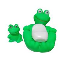 Saboneteira baby sapa mãe e sapinho de borracha filhote banheira banho bebê