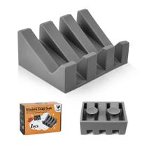 Saboneteira Coipdfty, ventosa de silicone autodrenante, cinza