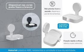 Saboneteira com Adesivo Astra Preto Fosco - Sofisticação e Funcionalidade para Seu Banheiro Saboneteira com Adesivo Astra Preto Fosco - Sofisticação e Funcionalidade para Seu Banheiro