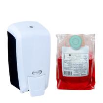 Saboneteira com Sobretampa + Sachê Espuma Pitanga 800 Ml Saboneteira com Sobretampa + Sachê Espuma Pitanga 800 Ml