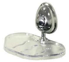 Saboneteira cromada para parede Bonno cristal Aquaplás Saboneteira cromada para parede Bonno cristal Aquaplás