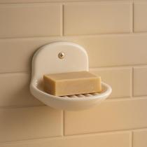 Saboneteira de Parede com Ventosa de Alta Pressão Branco Ideal para Azulejos