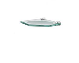 Saboneteira de vidro luxo canto inox incolor